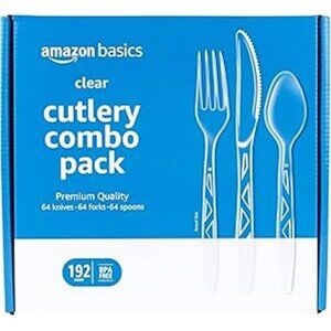 Disposable Clear Assorted Cutlery Set Premium Quality 192 Count Large Combo P